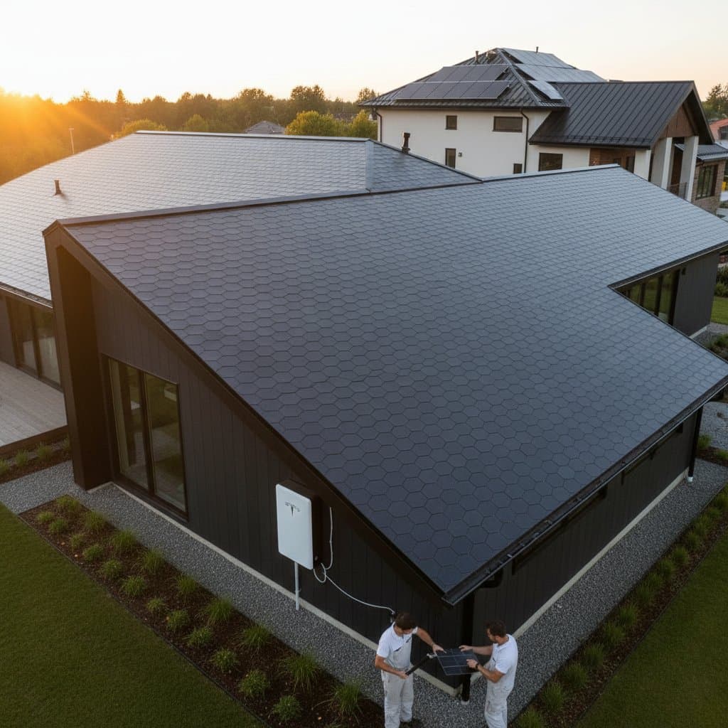 Image for Tesla's Solar Roof Drops Cost, Challenges Panels