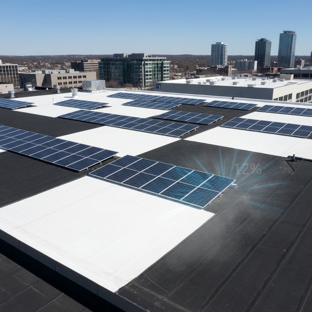 Featured image for Cool Roofs Boost Solar Panel Output by 12%