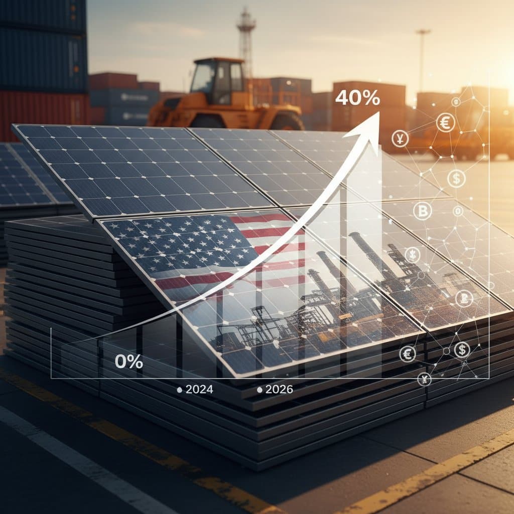 Image for Solar Tariffs to Push Panel Prices Up 40% by 2026