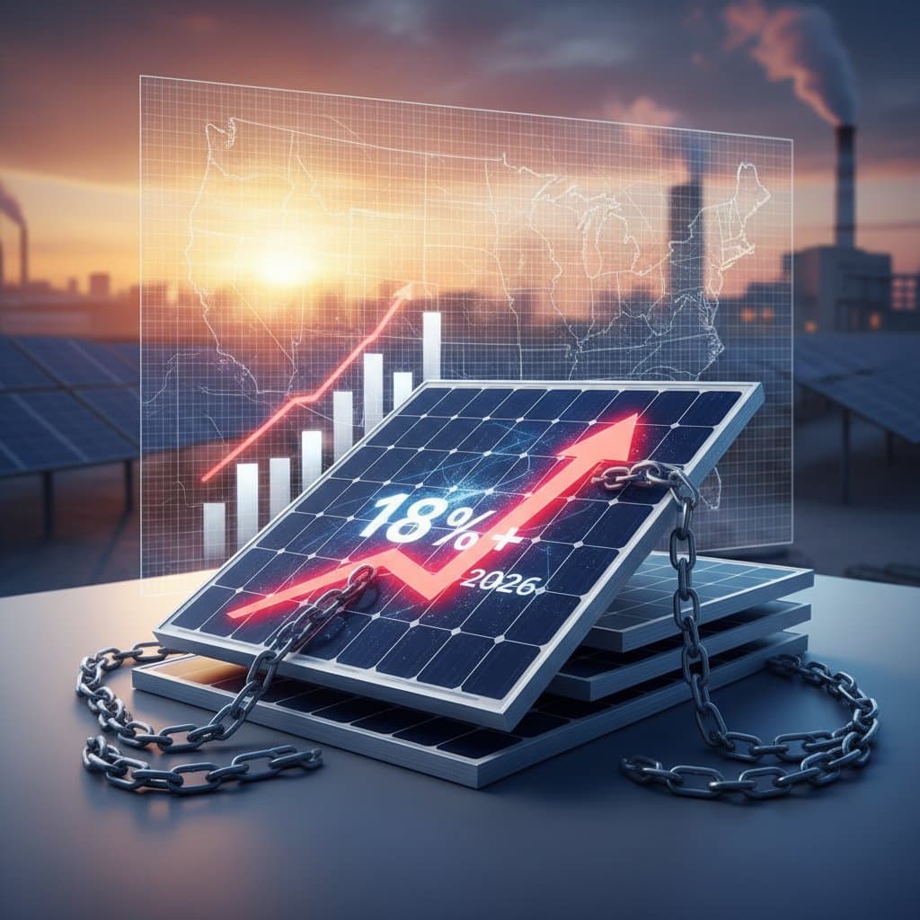 Image for Solar Tariffs Will Push Panel Prices Up 18% in 2026