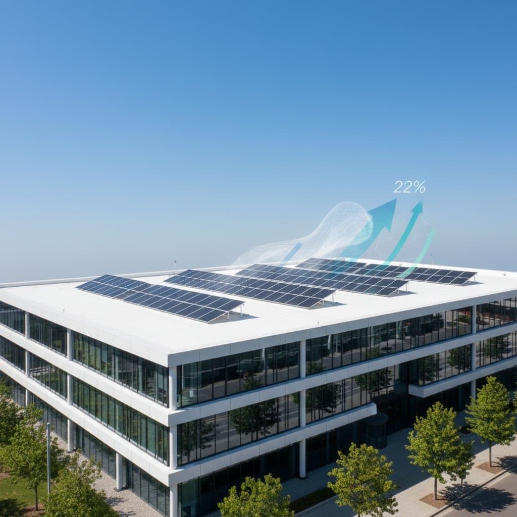 Featured image for Cool Roofs Boost Solar Panel Output by 22%