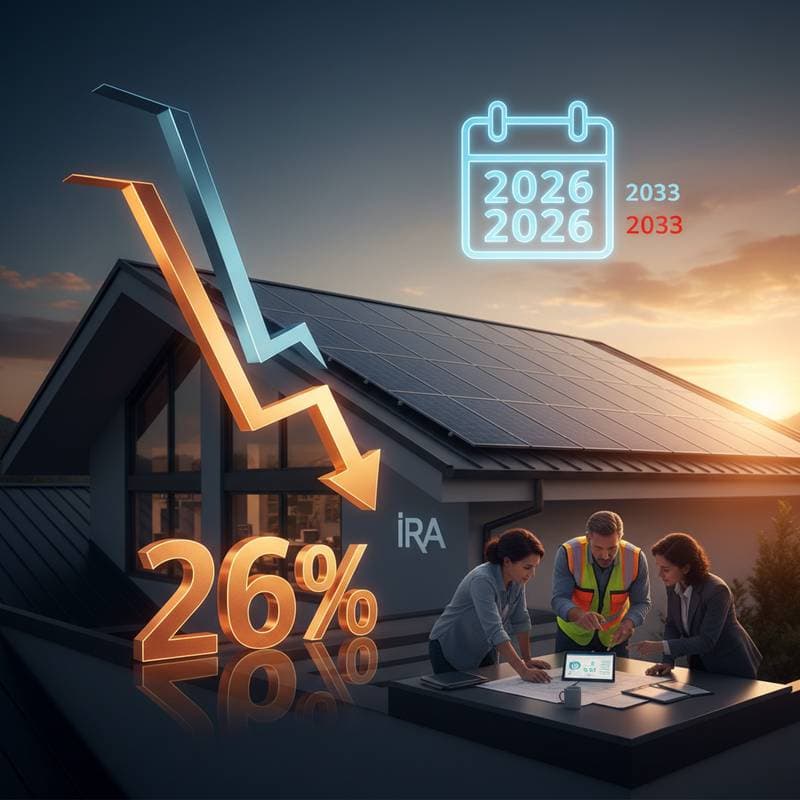 Image for Solar Tax Credit Drops to 26% in 2033: Act Now