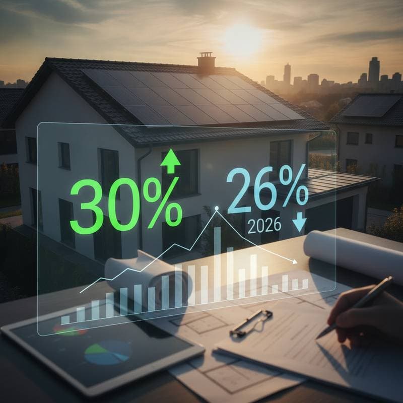 Image for Solar Tax Credit Drops to 26% in 2026: What It Costs You